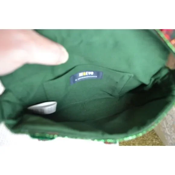 Anthropologie The Fiona Beaded Bag Holiday Plaid Edition - Picture 11 of 16